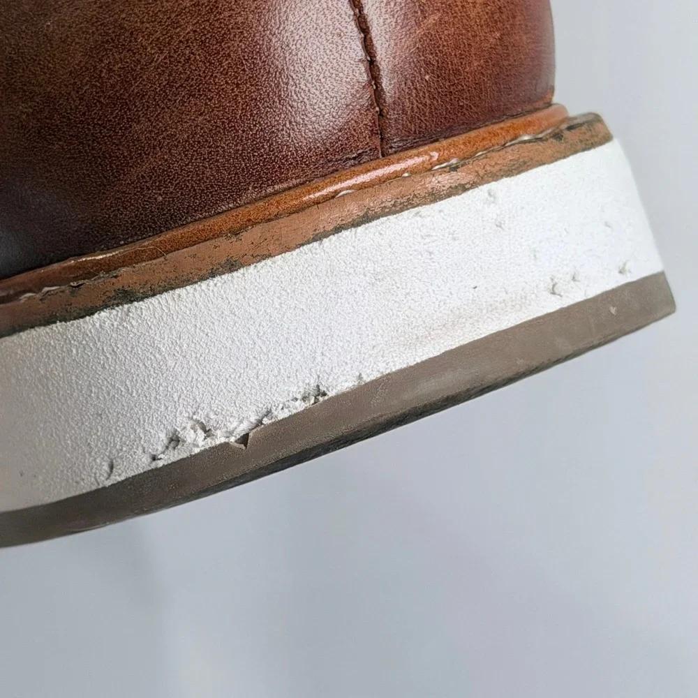 Cole Haan Grand OS Morris Oxford Shoe Men 9.5 Brown Leather Wingtip Dress Preppy